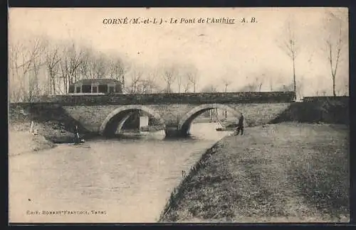 AK Corné, Le Pont de l`Authier et la rivière en hiver