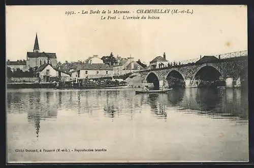 AK Chambellay, Le Pont, L`arrivée du bateau