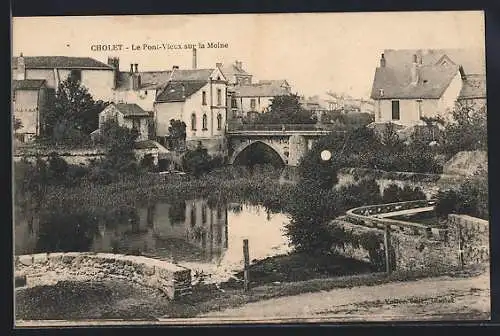 AK Cholet, Le Pont-Vieux sur la Moine