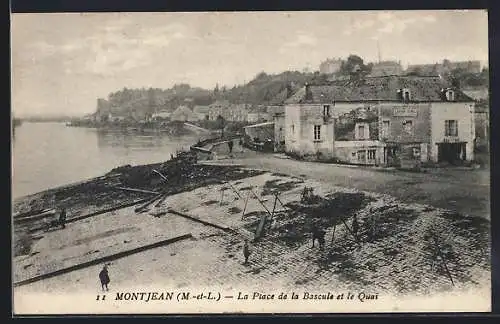 AK Montjean, La Place de la Bascule et le Quai