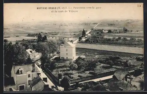 AK Martigné-Briand, Panorama vers la gare et la route de Vihiers