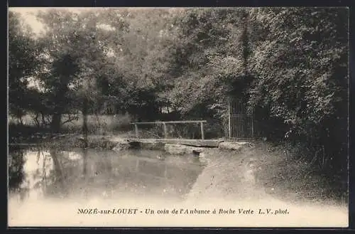 AK Mozé-sur-Louet, Un coin de l`Aubance à Roche Verte