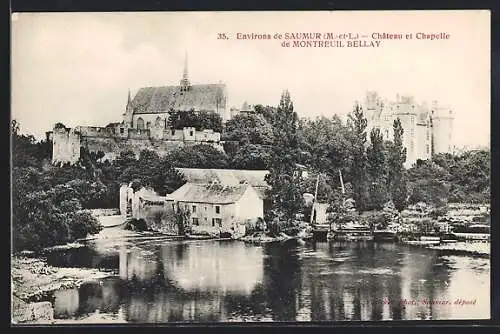 AK Montreuil-Bellay, Château et Chapelle au bord de l`eau