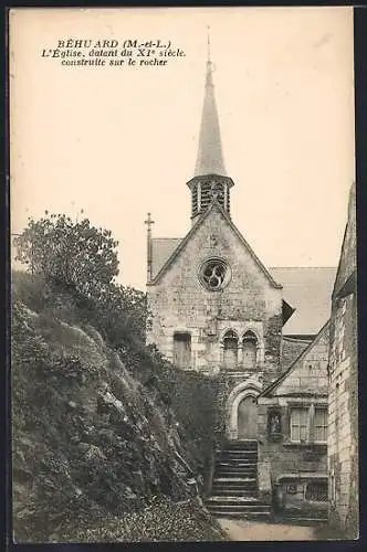 AK Béhuard, L`Église du XIe siècle construite sur le rocher