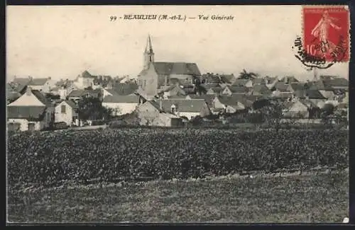 AK Beaulieu, Vue générale du village et de l`église