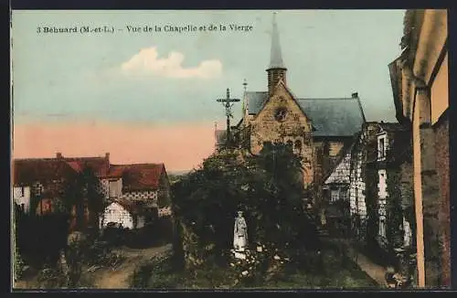 AK Béhuard, Vue de la Chapelle et de la Vierge