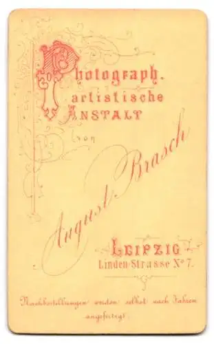 Fotografie August Brasch, Leipzig, Lindenstrasse 7, Porträt eines Mannes mit Koteletten