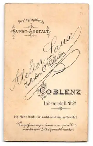 Fotografie Atelier Laux, Coblenz, Löhrrondell No 5a, Portrait eines Paares