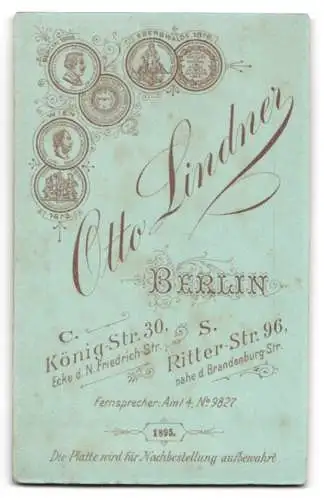 Fotografie Otto Lindner, Berlin, C. Königstr. 30, Porträt einer Frau