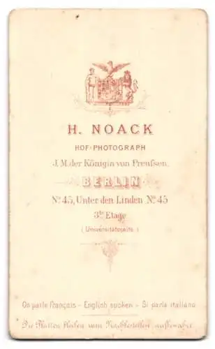 Fotografie H. Noack, Berlin, Unter den Linden 45, Porträt eines Mannes mit Schnurrbart