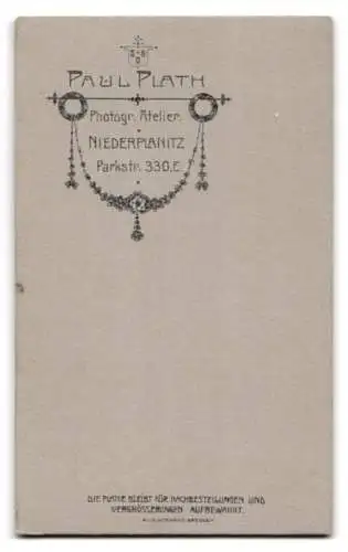 Fotografie Paul Plath, Niederplanitz, Parkstr. 330, Porträt einer Frau