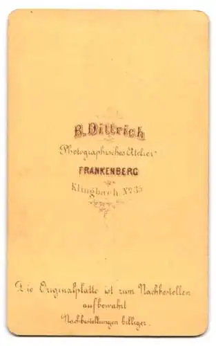 Fotografie A. Dittrich, Frankenberg, Klingbach Nr. 35, Porträt einer Frau