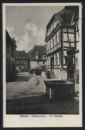 AK Erbach i. Odw., Strassenpartie im Städtel