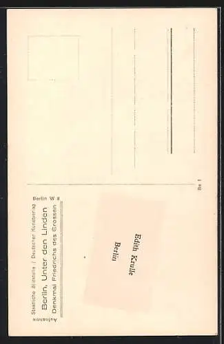 AK Berlin, Unter den Linden, Denkmal Friedrichs des Grossen
