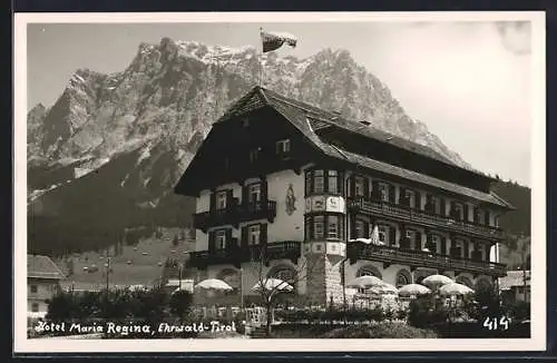 AK Ehrwald, Hotel Maria-Regina mit Berg