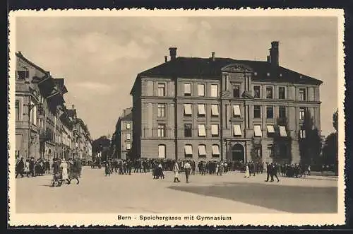 AK Bern, Speichergasse mit Gymnasium