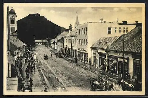 AK Chast, Strassenpartie mit Blick auf die Festung