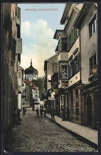 AK Bregenz, Strasse Maurachgasse mit Gasthaus Tiroler Weinstube