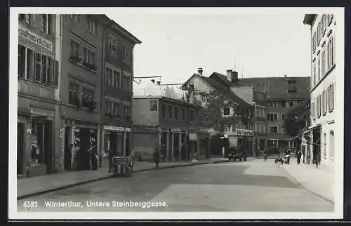 AK Winterthur, Blick in die untere Steinberggasse