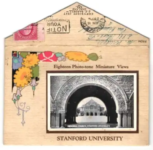 AK Stanfort, CA, Eighteen Miniature Views of Stanford Univeristy