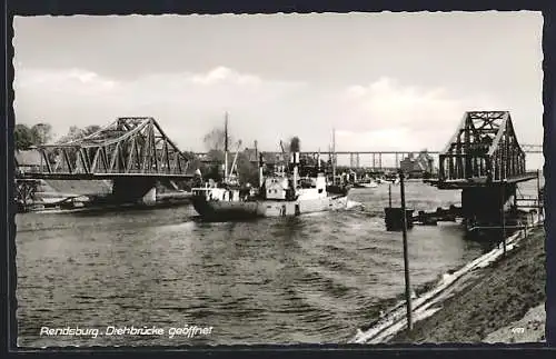 AK Rendsburg, Drehbrücke geöffnet