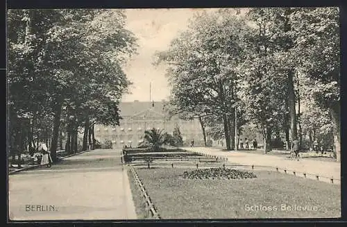 AK Berlin-Tiergarten, Schloss Bellevue mit Pomenade