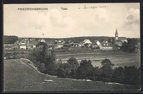 AK Friedrichsbrunn, Totalansicht von einen Berg aus