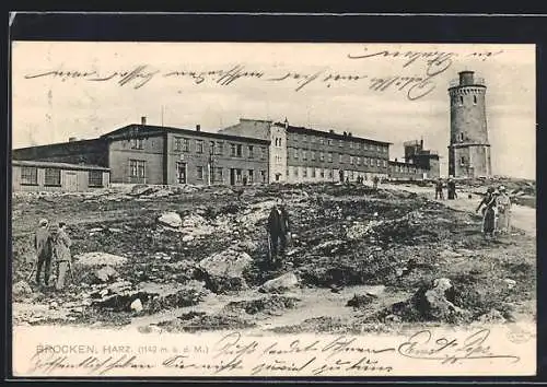 AK Brocken /Harz, Brockenhotel mit Aussichtsturm