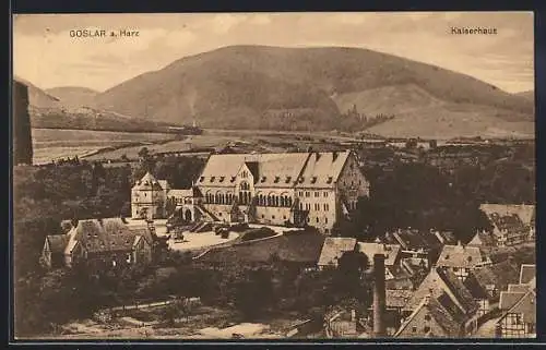 AK Goslar, Teilansicht mit Kaiserhaus