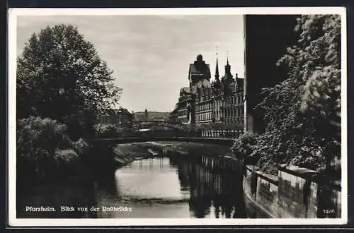 AK Pforzheim, Blick von der Rossbrücke