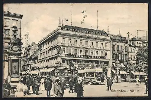 AK Berlin, Unter den Linden, Victoria Cafe