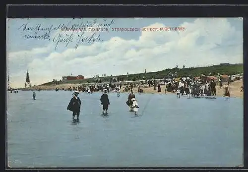 AK Cuxhaven, Nordseebad, Strandleben bei der Kugelbaake