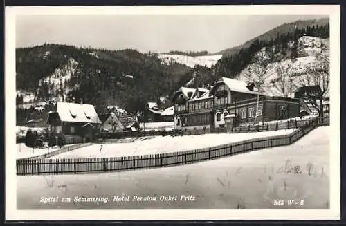 AK Spital / Semmering, Hotel-Pension Onkel Fritz im Winter