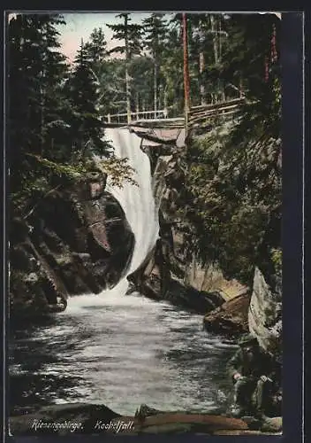 AK Riesengebirge, Kochelfall, Wasserfall