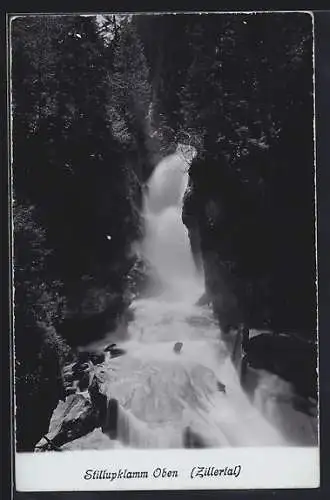 AK Stillupklamm Oben, Wasserfall im Zillertal