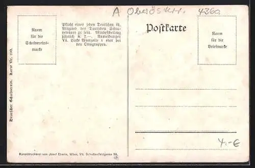 AK Deutscher Schulverein Nr. 290: Grein an der Donau, Ortspartie im Frühling