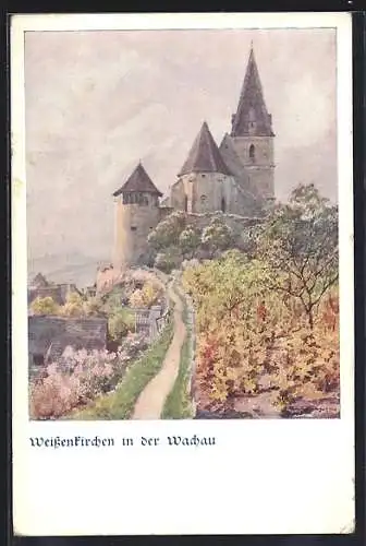 AK Deutscher Schulverein Nr. 1523: Weissenkirchen /Wachau, Idyllischer Winkel im Herbstkleid