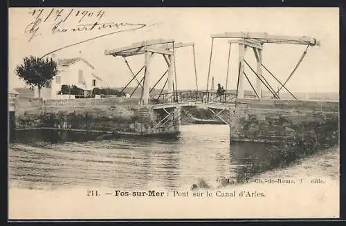 AK Fos-sur-Mer, Pont sur le Canal d`Arles