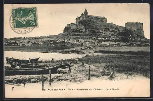 AK Fos-sur-Mer, Vue d`Ensemble du Château, Côté Nord