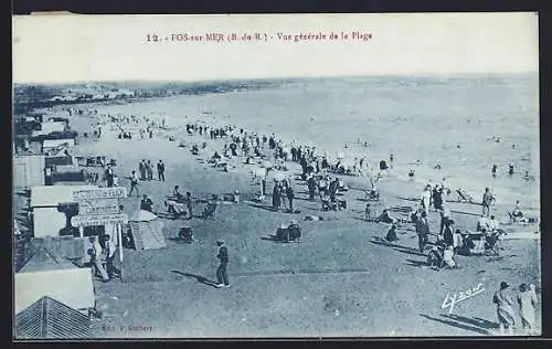 AK Fos-sur-Mer, Vue générale de la plage