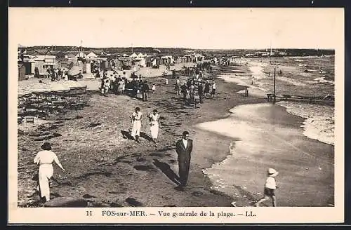 AK Fos-sur-Mer, Vue générale de la plage