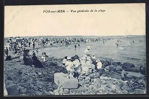 AK Fos-sur-Mer, Vue générale de la plage