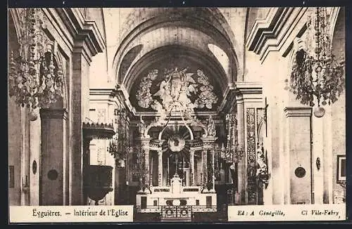 AK Eyguières, Intérieur de l`Église