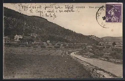 AK Cuges, Vue générale du paysage rural et des collines