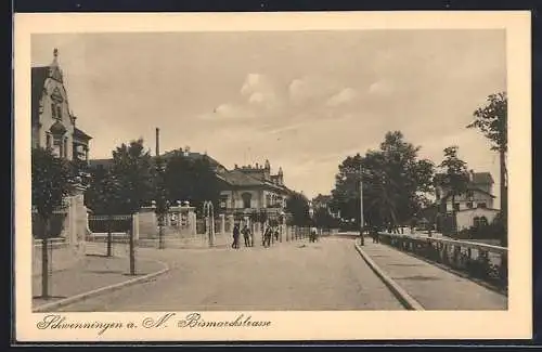 AK Schwenningen a. N., Partie in der Bismarckstrasse