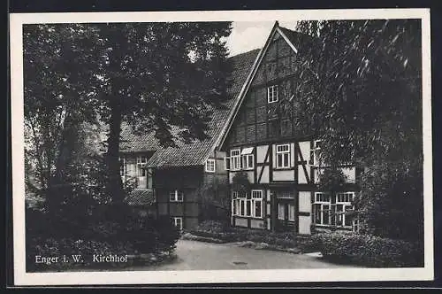 AK Enger i. W., Blick auf den Kirchhof