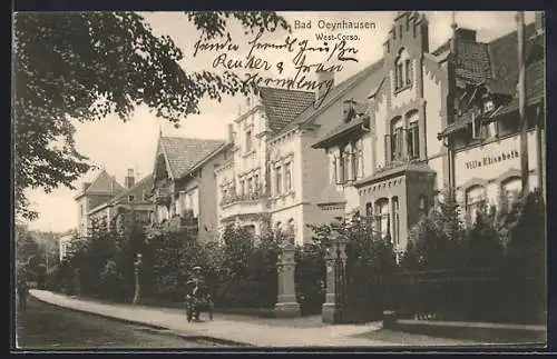 AK Bad Oeynhausen, West-Corso mit Villa Elisabeth