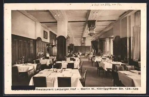 AK Berlin, Restaurant Leipziger Hof, Königgrätzer Strasse 124-129