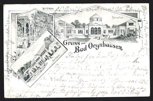 AK Bad Oeynhausen, Kurhaus, Thermalbad, Wandelbahn