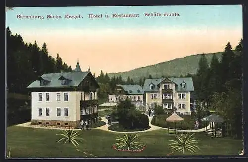 AK Bärenburg /Sächs. Erzgeb., Hotel und Restaurant Schäfermühle